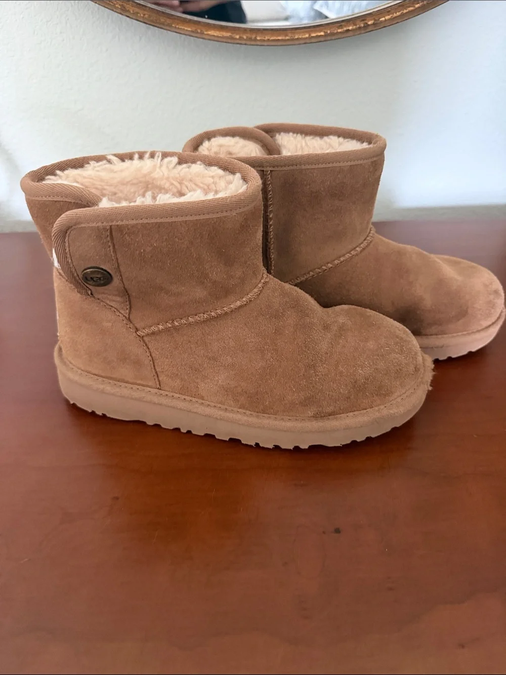 UGG Kids Chestnut Suede Shearling Boots